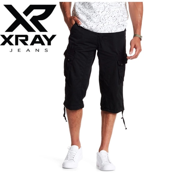 X-Ray Jeans Men's Belted 18" Long Cargo Shorts With Draw Cord - Picture 1 of 16